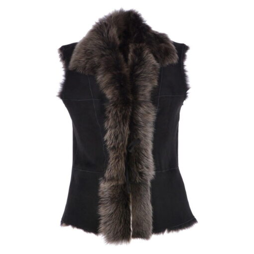 Elm Of Burford Toscana Lambskin Gilet Black front KB-42-BLA