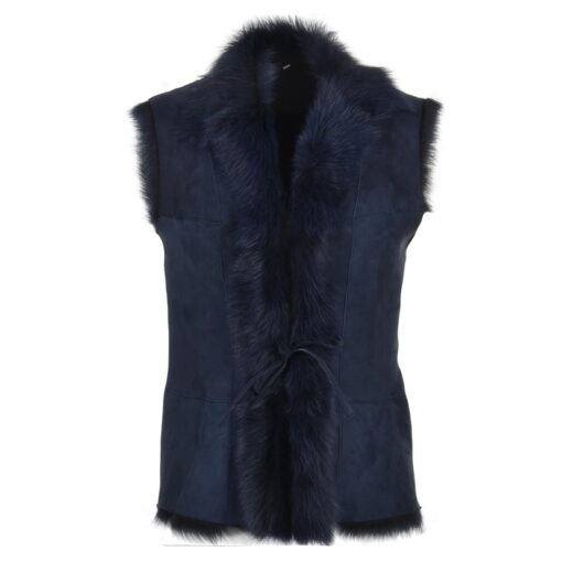 Elm Of Burford Toscana Lambskin Gilet Ombre-Blue front KB-42-OMB