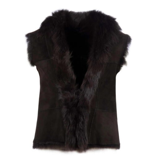 Elm Of Burford Toscana Lambskin Gilet Brown front KB-42-BRO