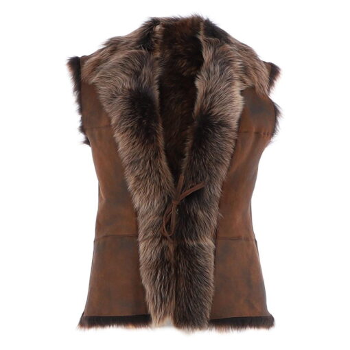 Elm Of Burford Toscana Lambskin Gilet in Whiskey-Vintage front KB-42-WHV