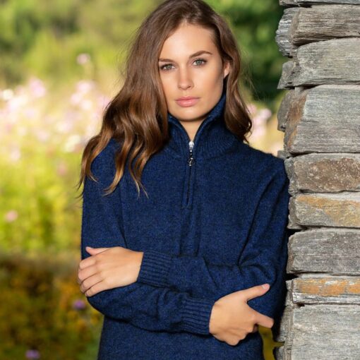Noble Wilde Ladies Teak Zip Fronted Jumper in Maritime NW3120112