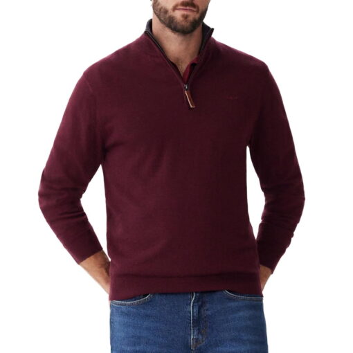 R M Williams Ernest Sweater Burgundy