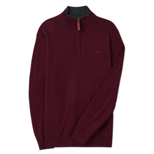 R M Williams Ernest Sweater Burgundy