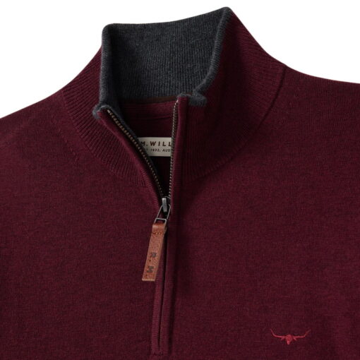 R M Williams Ernest Sweater Burgundy
