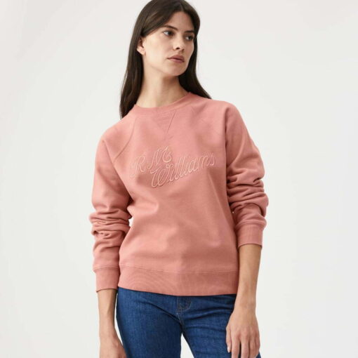 RM Williams Women's Script Crew Neck Sweater Blush
