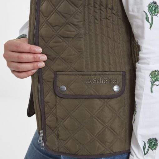 Schoffel Ladies Quilted Gilet in olive
