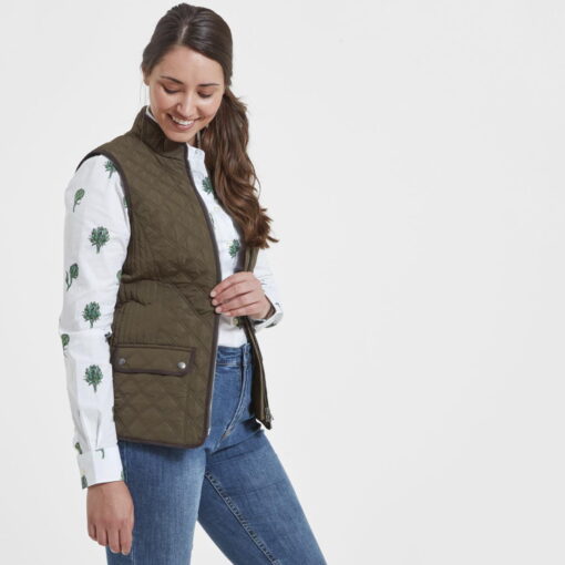 Schoffel Ladies Quilted Gilet in olive