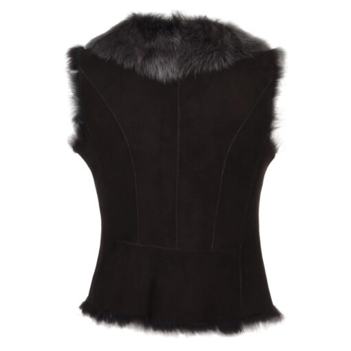 elm of burford toscana lambskin biker gilet brown back view