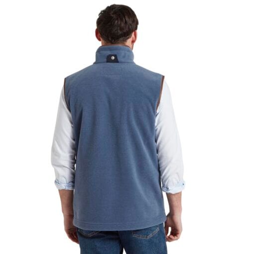 Schoffel Oakham Fleece Gilet in Storm Blue back 22-1056-8989