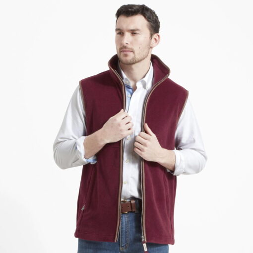 Schoffel Oakham Fleece Gilet in Claret