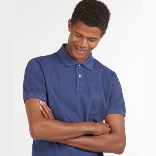 Barbour Washed Sports Polo Shirt in Marine Blue