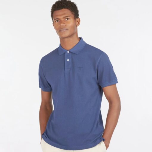Barbour Washed Sports Polo Shirt in Marine Blue