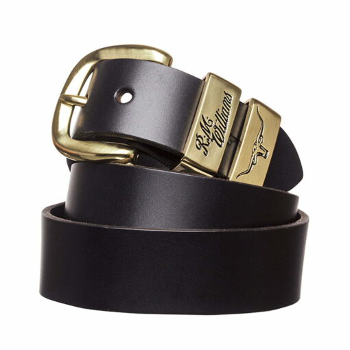 RMwilliams brass belt black CB444