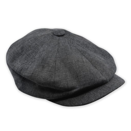 Failsworth Irish Linen Alfie Cap Charcoal F-IRISALFI-CHAR