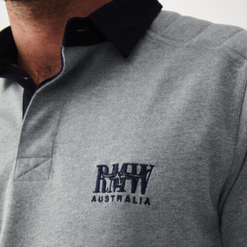 RM Williams Classic RMW Rugby Shirt in grey and navy
