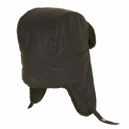 Barbour Morar Wax Trapper Hat in Olive back MHA0710OL71