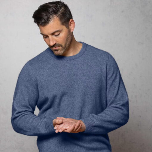 Noble Wilde Cambridge Crew Neck Jumper in Bahama - sleeves NW1001181