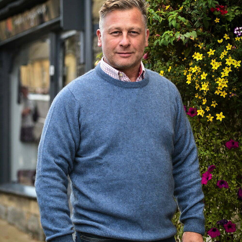Noble Wilde Cambridge Crew Neck Jumper in Bahama NW1001181 outdoors