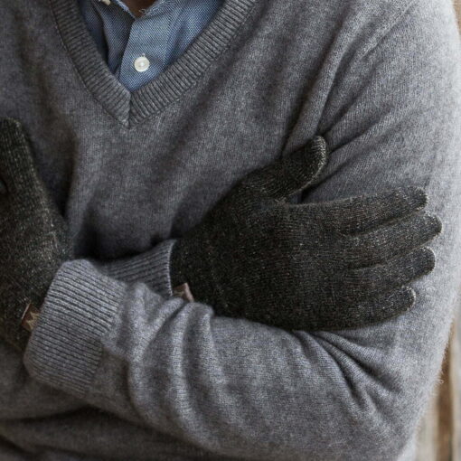 Noble Wilde Polo Prop Possum Gloves in Black Marl NW5040325