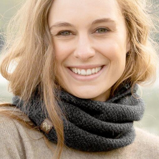 Noble Wilde Moss Stitch Neck Warmer in Charcoal NW5053192