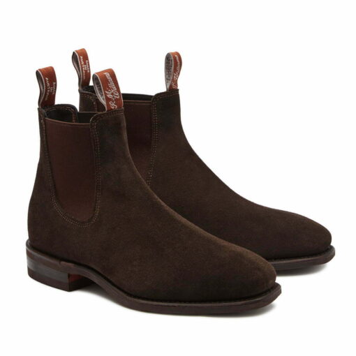 R M Williams Suede Comfort Craftsman in Chocolate B543S08