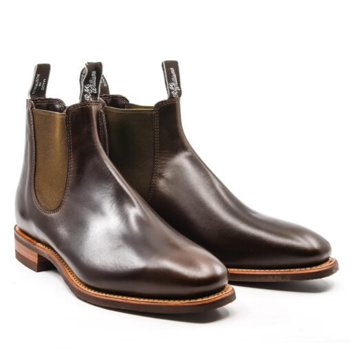 R M Williams Pull-Up Leather Comfort Craftsman Boots in Walnut B543P.J6