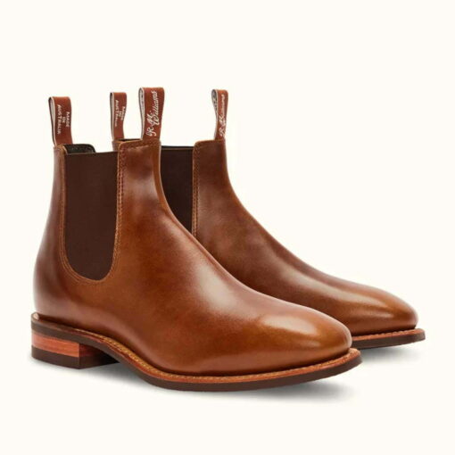 R M Williams Pull Up Leather Comfort Craftsman Boots in Caramel B543PY5