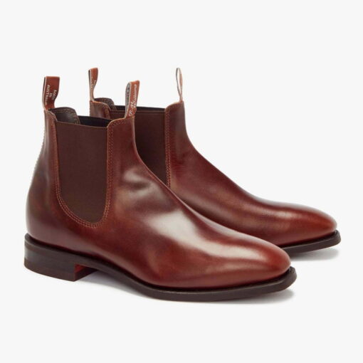 R M Williams Pull-Up Leather Comfort Craftsman Boots in Mid Brown B543P24