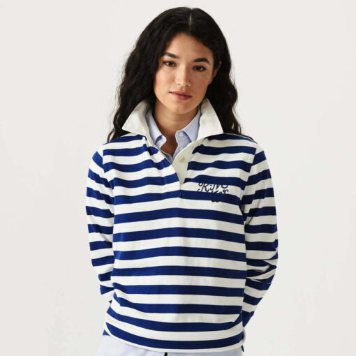 R M Williams Nundle Ladies Rugby Shirt Navy-White Front KR800JE6301