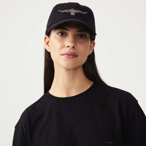 R M Williams Steershead Logo Cap Navy Lifestyle Female-HC36045