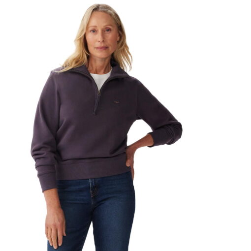 RM Williams Trickett Zip Neck Sweatshirt in charcoal