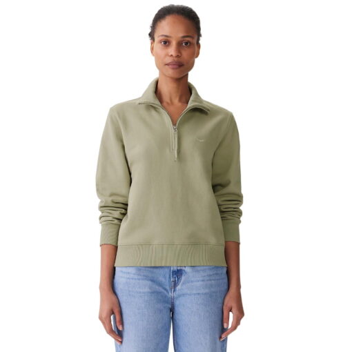 RM Williams Trickett Zip Neck Sweatshirt in light green