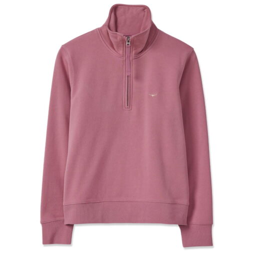 RM Williams Trickett Zip Neck Sweatshirt in pink