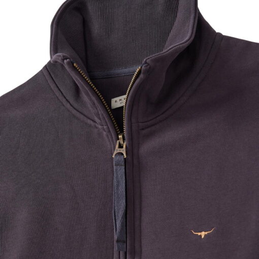 RM Williams Trickett Zip Neck Sweatshirt in charcoal