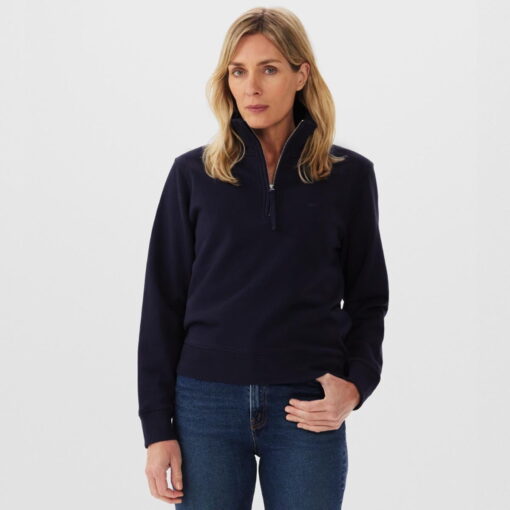 RM Williams Trickett Zip Neck Sweatshirt in dark navy