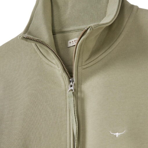 RM Williams Trickett Zip Neck Sweatshirt in light green