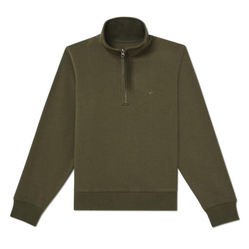 RM Williams Trickett Zip Neck Sweatshirt in olive