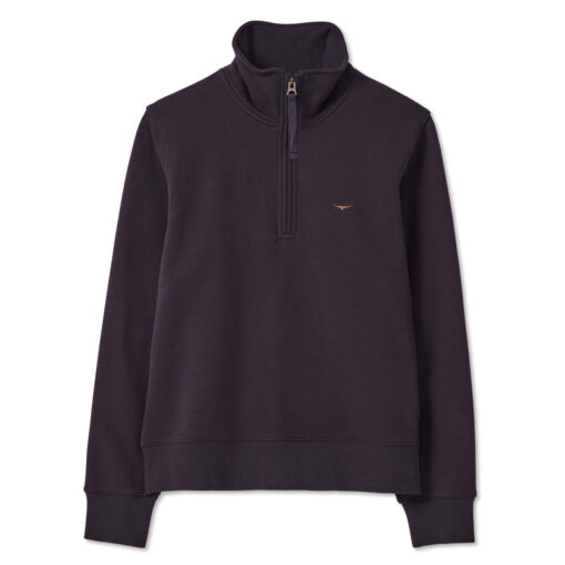 RM Williams Trickett Zip Neck Sweatshirt in charcoal