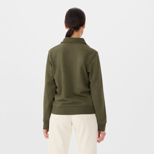 RM Williams Trickett Zip Neck Sweatshirt in olive