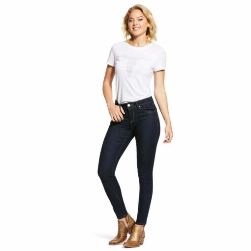 Ariat UltraStretch Skinny Perfect Rise Sidewinder Jeans in Blue Rinse front far 10030284