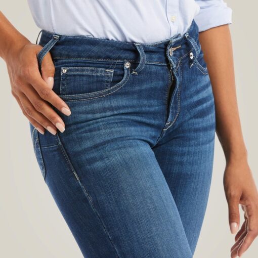 Ariat Womens R.E.A.L. Perfect Rise Abby Straight Leg Jeans in Mackenzie front pocket 10036814