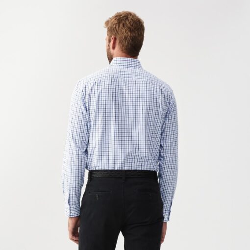 RM WIlliams Collins Poplin Shirt Pale Blue & Navy Check
