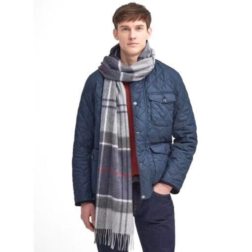 Barbour Carrbridge Tartan Scarf Blue Granite