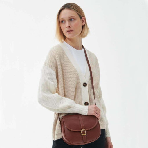 Barbour Laire Medium Leather Saddle Bag in Brown LBA0388BR111