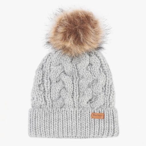 Barbour Penshaw Cable Beanie Hat in Grey LHA0386GY11