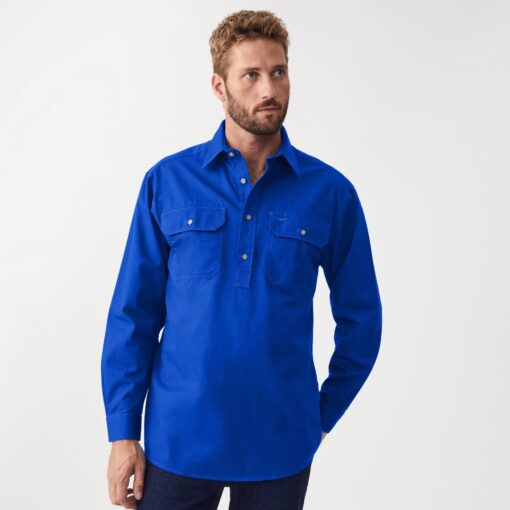 RM Williams Angus Shirt in royal blue