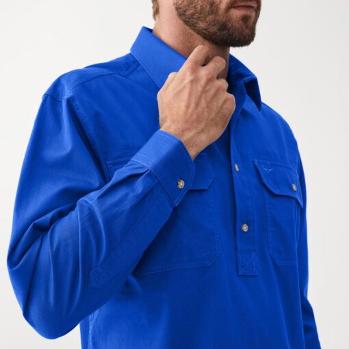 RM Williams Angus Shirt in royal blue
