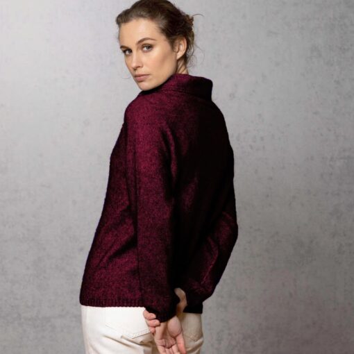 Noble Wilde Ladies Moss Stitch Cowl in Port P2 NW3126385