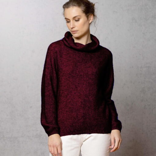 Noble Wilde Ladies Moss Stitch Cowl in Port NW3126385