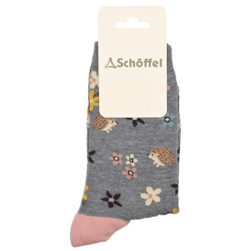 Schoffel Ladies Cotton Socks - Blue Hedgehog
